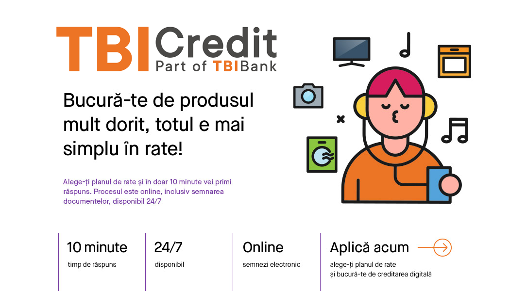 Plateste in rate de la TBI Bank direct online
